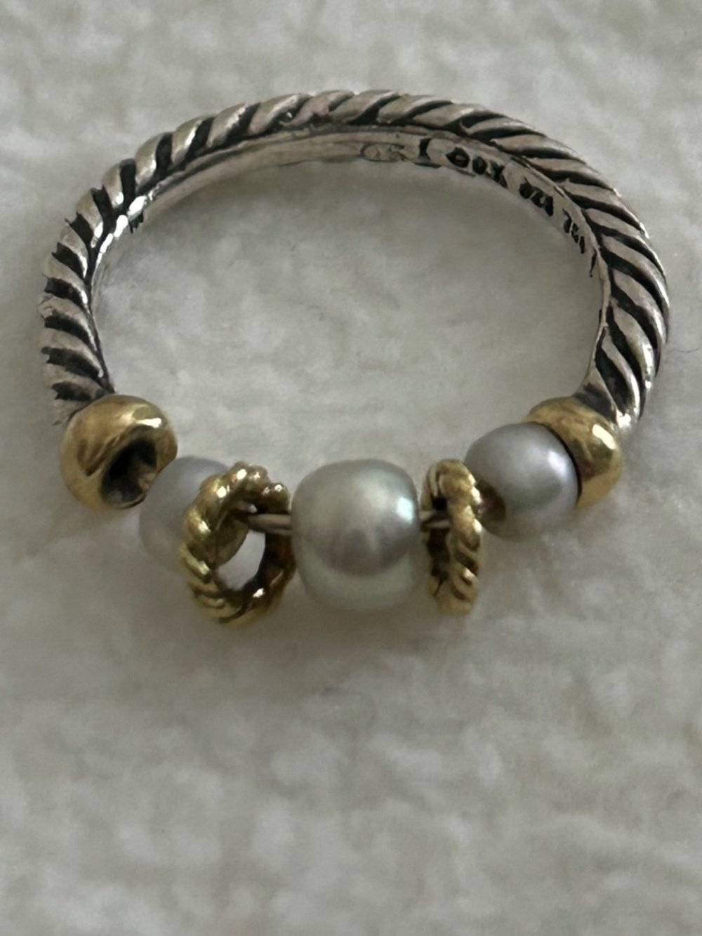 David Yurman ring with small pearls